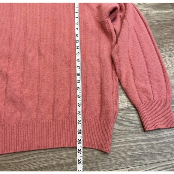 Montrer Italian Wool Angora Dusty Pink Knit Pullover Turtleneck Sweater - Picture 12 of 14